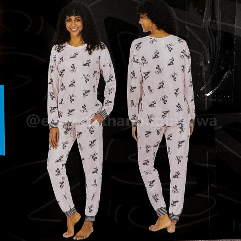 Disney Mickey and Minnie cozy 2-pieces pajama‎ set Pink 3X